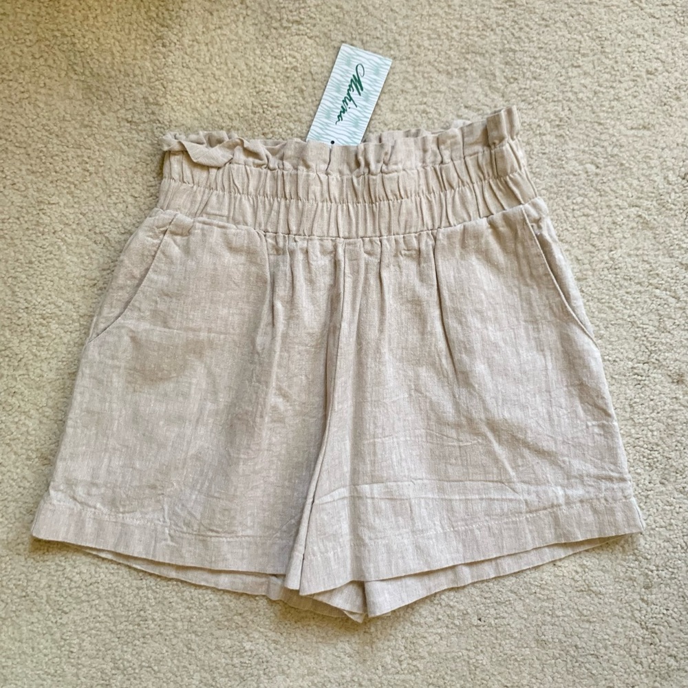 NWT/ Mahina Linen Cotton Shorts, size S